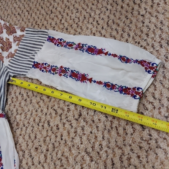 Sundance Mixed Print Striped Embroidered Floral Dress Women’s S Bohemian - Picture 6 of 16